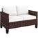 OutSunny Rattan with Cushions 2 Seater Garden Furniture Brown Outdoor Sofa