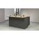 XXXlutz Dcarnelo Kitchen Island Anthracite and Oak Table