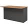 XXXlutz Dcarnelo Kitchen Island Anthracite and Oak Table