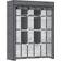 Homcom Fabric Portable with 8 Shelves 2 Hanging Rails Grey Wardrobe