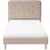 Beliani Modern Velvet Single Size Bed Frame Upholstered Kids Bed Slatted Base Beige Corsaint