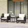 OutSunny 3 Pcs Rattan Glass Top and with 4 Cushions Brown Bistro Set, 1 Table incl. 2 Chairs