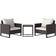 OutSunny 3 Pcs Rattan Glass Top and with 4 Cushions Brown Bistro Set, 1 Table incl. 2 Chairs