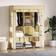 Homcom Fabric Portable with 8 Shelves 2 Hanging Rails Beige Wardrobe