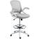 Vinsetto Mesh Stool 60 Swivel Height Adjustable Light Grey Office Chair