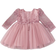 Shein Years Baby Girl Pink Floral Embroidery Mesh Patchwork Party Tulle Dress
