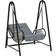 OutSunny Rattan Swing Chair with Stand and Seat Cushion Light Grey