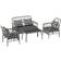 OutSunny 4 Piece Rattan Garden Furniture with Adjustable Back Grey Outdoor Lounge Set