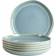 MÄSER Serie Cordelia Tallriksset för 6 Personer av Högkvalitativt Stengods 6-delad Bordsservis Grön Flat tallrik 27cm 6st