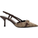 Shein Women's High Heeled Pointed Toe Shoes With Buckle, Retro Vintage Floral Embroidery And Back Straps