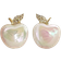Shein 1pair Rhinestone Decor Apple Shaped Stud Earrings
