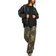 boohoo Leopard Print Denim Wide Leg Jean - Brown