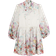 River Island Womens White Chiffon Floral Belted Mini Shirt Dress