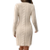 Shein VNeck Waist Gathered ALine Flare Dress Textured Knit Casual Work Appropriate Warm Winter Sweater Dress For Women