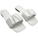 Shein Fashionable Outdoors Flat Slippers for Women, Ruched Plain Artificial Leather Open Toe Slide Sandals
