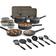 Bella 21 Piece Kitchen Black Cookware Set with lid 21 Parts