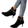 Shein Womens Rhinestone Tassel Decor High Heel Boots Comfy Chunky Heel Chelsea Boots Pointed Toe Side Zip Design Elegant Fall Winter Fashion Ankle Boots