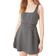 New Look Pinstripe Belted Pinny Dress - Grey