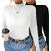 Shein Plus Size Turtleneck T-Shirts - Spring/Autumn