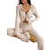 Shein Apricot Fleece Knitted Cropped Hoodie