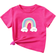 Shein Mädchen Lässig T-Shirt mit Crew-Ausschnitt und Regenbogendruck