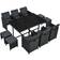 Juskys Polyrattan Sitzgruppe Baracoa XL Essgruppe, 1 Tisch einschl. 6 Stühle