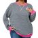 Shein Contrasting Stripe Pullover Sweatshirt - Plus Size