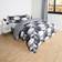 OHS Retro Geometric Reversible Set King Duvet Cover White, Black (230x220cm)