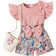 Shein st Baby Girls St Cap Sleeve Tshirt och tryckta shorts Set fr sommaren