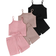 Shein Young Girls' 3pcs Solid Color Casual Simple Style Cami Top And Shorts Set, Ideal For Beach, Daily Wear, Travel, Vacation In Summer