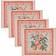 Furn Anemone Peaches Indoor and Outdoor Placemat 36 x 46 cm 4 Pack Place Mat Multicolour