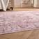 OHS Vintage Print Washable Indoor Carpet Floor Rug 80 x 150 cm Blush Pink 80x150cm