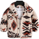 Shein Baby Boys AutumnWinter Christmas Style Apricot Boho Floral Printed Fleece Jacket