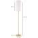 Homcom Elegant Metall Tygskärm 157 cm Guld Vit Golvlampa 157cm
