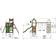 Jungle Gym Teepee legetårn komplet inkl. klatremodul og grøn rutschebane 804-088C2G