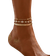 Shein 3pcs/Set Gold Simple Crystal Beach Layered Anklet For Women For Holiday