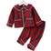 Shein pcs Baby Baby Girl Comfy Long Sleeve Plaid Collar Loungewear Set AutumnWinter