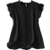 Shein Plus Summer Casual Solid Color Cap Sleeve Black Blouse
