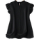 Shein Plus Summer Casual Solid Color Cap Sleeve Black Blouse