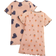 Shein Young Girl pcs Short Sleeve Sleep Dress Set With Floral And Heart Prints For Home Wear
