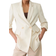 Stradivarius Slim Fit Double Breasted Blazer - Vanilla