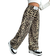 Shein Young Girl And Young Girl Casual Loose Leopard Print Straight Leg Pants Suitable For Daily Wear Can Be Paired With Various Fitted Cropped TShirts Or
