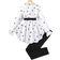 Shein Tween Girl Casual Heart Print Long Sleeve Shirt With Belt Leggings Set Autumn