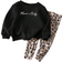 Shein pcs Baby Girl Letter Print Crew Neck Pullover Sweatshirt And Long Pants Set
