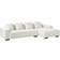 Beliani Modern Boucle Corner Left Hand L-Shaped 4 Seater Throw Pillows White Lungo Sofa