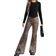 Shein pcsSet Tween Girls Casual Simple Comfy Leopard Print Flare Pants And Round Neck TShirt Set