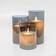 LED Blockljus Set i Rökfärgat Glas Ø7,5 cm Set of 3 LED-ljus 15cm 3st
