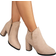Shein Chunky Heel Round Toe Boots - Beige