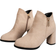 Shein Chunky Heel Round Toe Boots - Beige