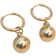 Shein Pair Gold Plated Stainless Steel Hoop Earrings With Hollow Resin Geometric Ball Pendant Minimalist Design For Daily Wear